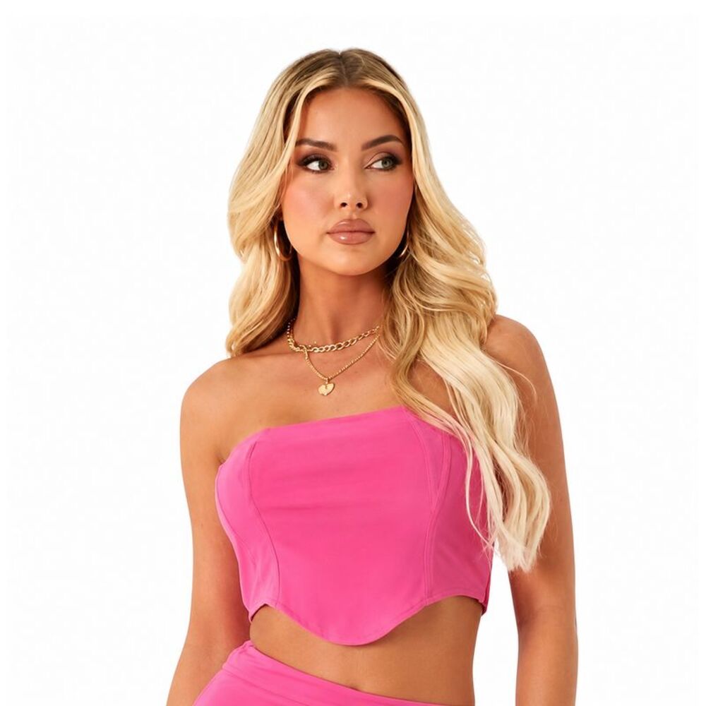 Missy Empire Womens/Ladies Plain Corset Top / Pink